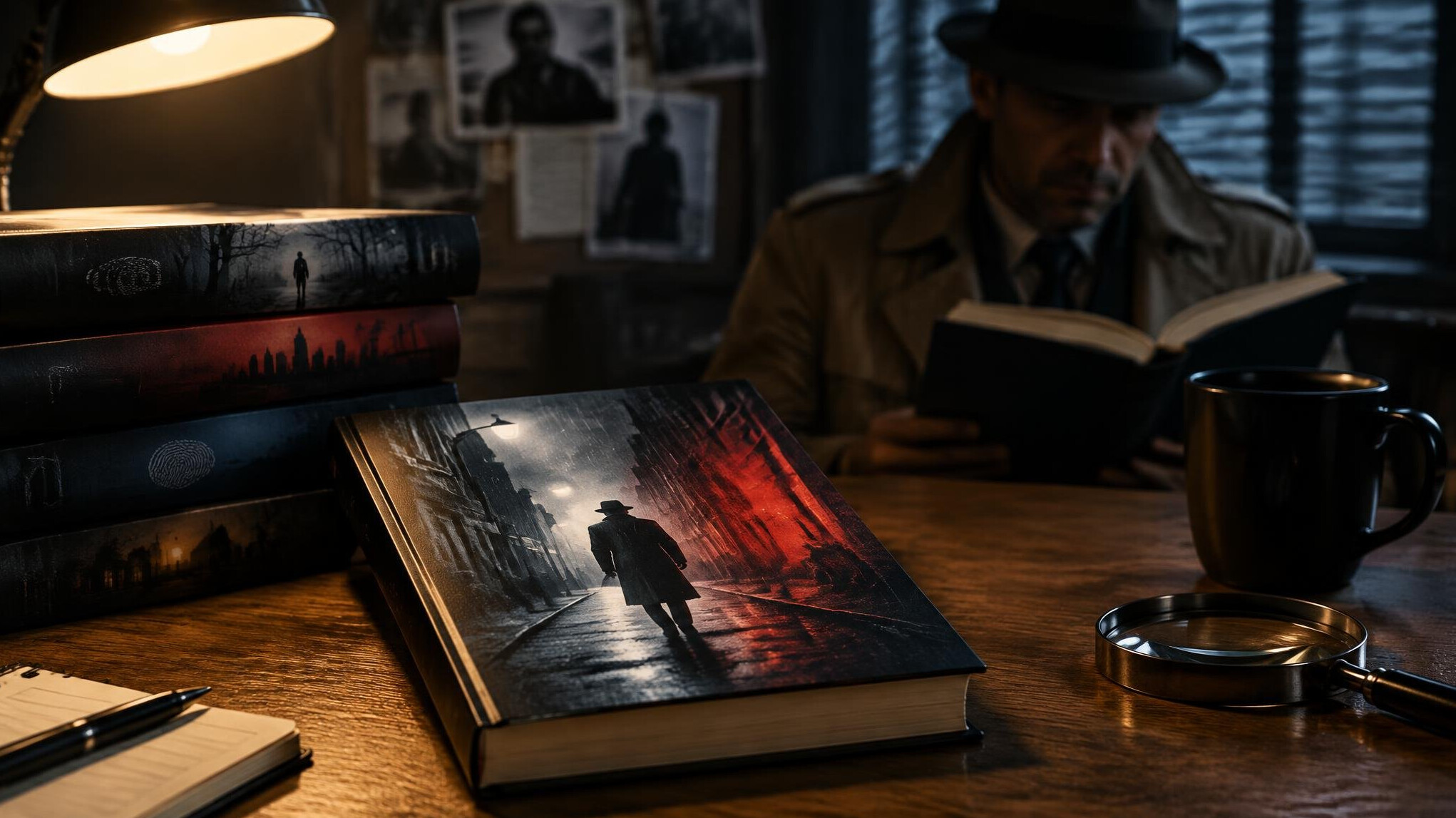 mystery book on table