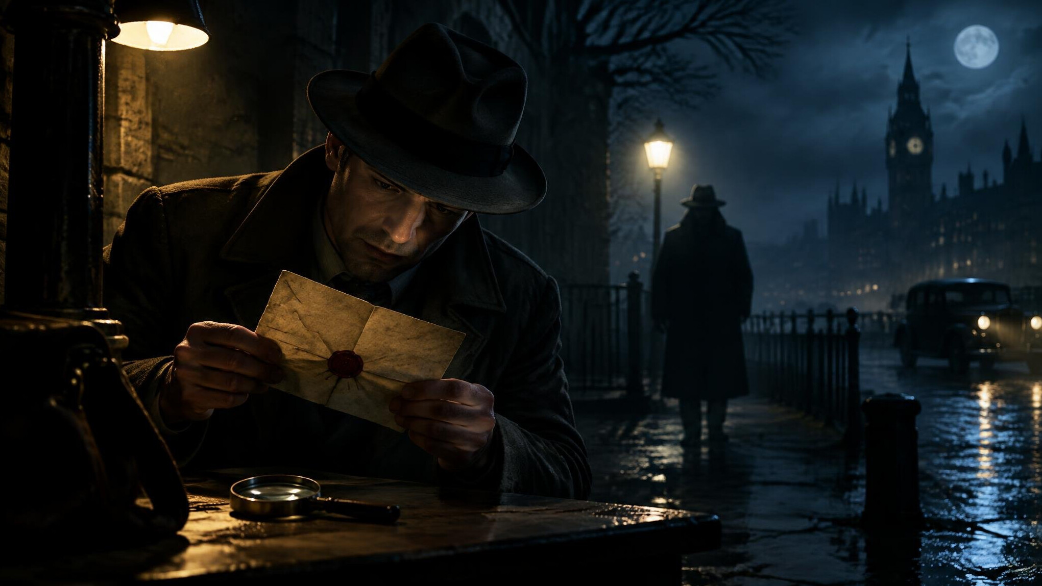 suspenseful night scene